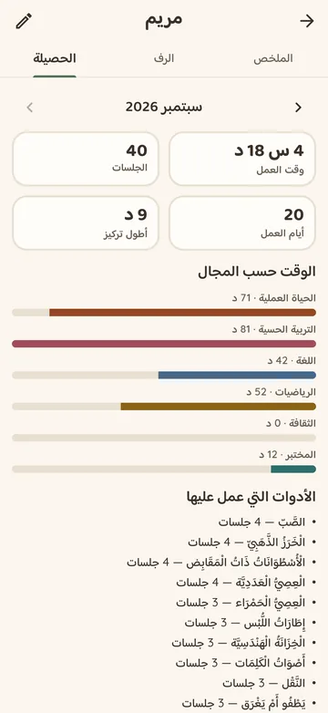تابِع تقدّم كل طفل