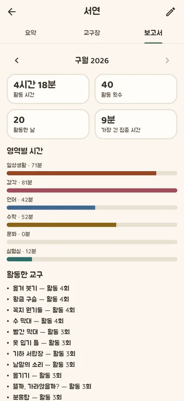 아이마다 배움을 한눈에